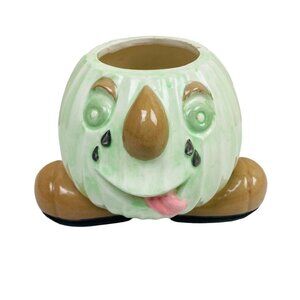 Vintage Ceramic Pumpkin Head Planter With Feet Whimsical Decor Cottagecore